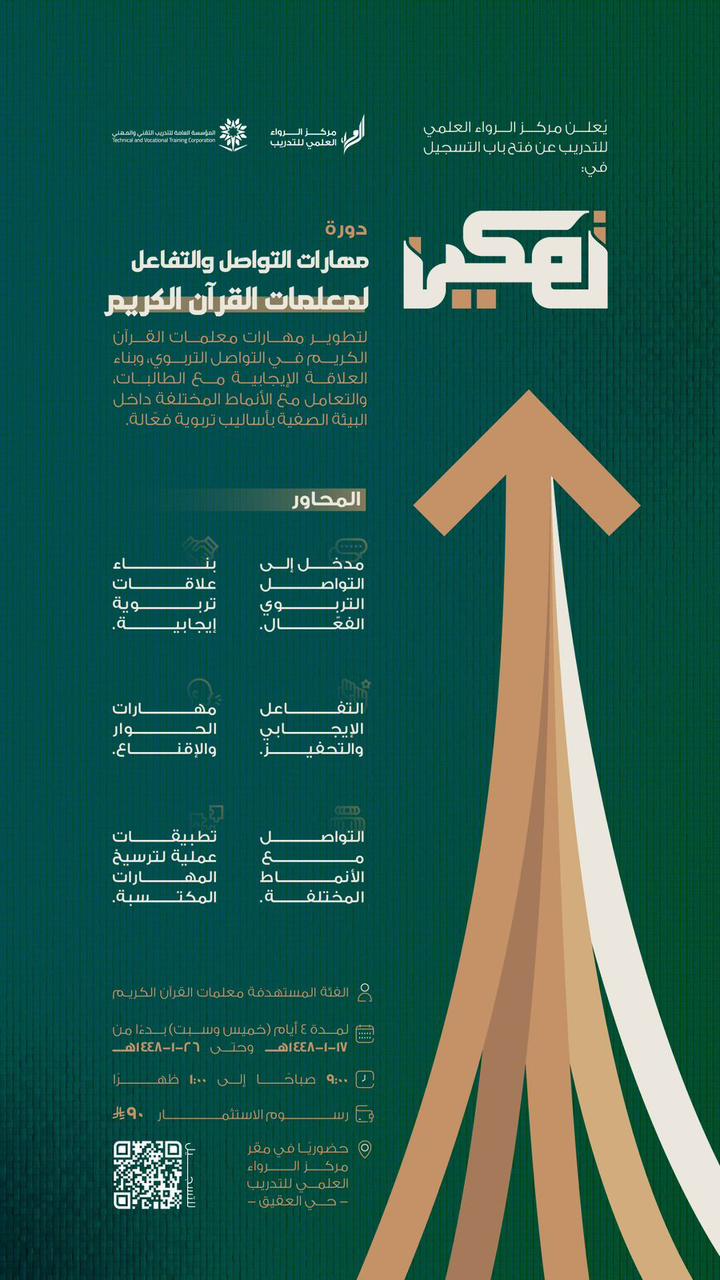 دورة تمكين – مهارات التواصل والتفاعل لمعلمات القرآن الكريم